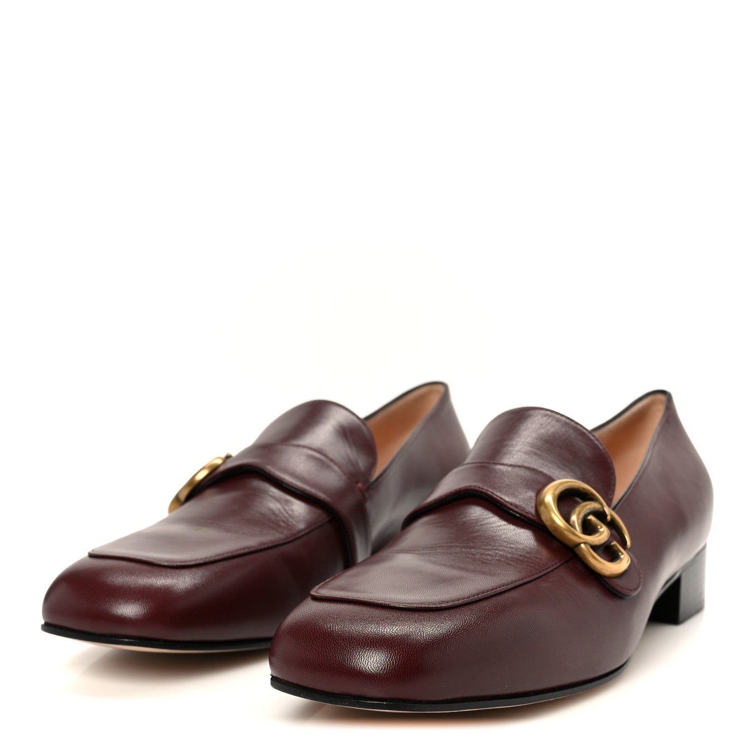 Gucci Malaga Kid Womens GG Marmont Loafers 40.5 Vintage Bordeaux 4 of 9
