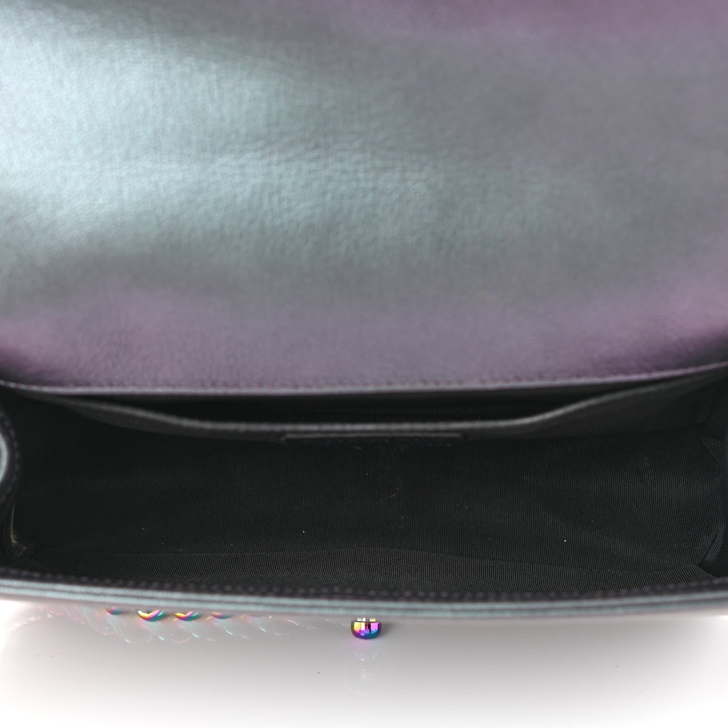 Chanel Iridescent Goatskin Quilted Medium Boy Flap Purple 5 of 10