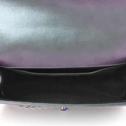 Chanel Iridescent Goatskin Quilted Medium Boy Flap Purple 5 of 10