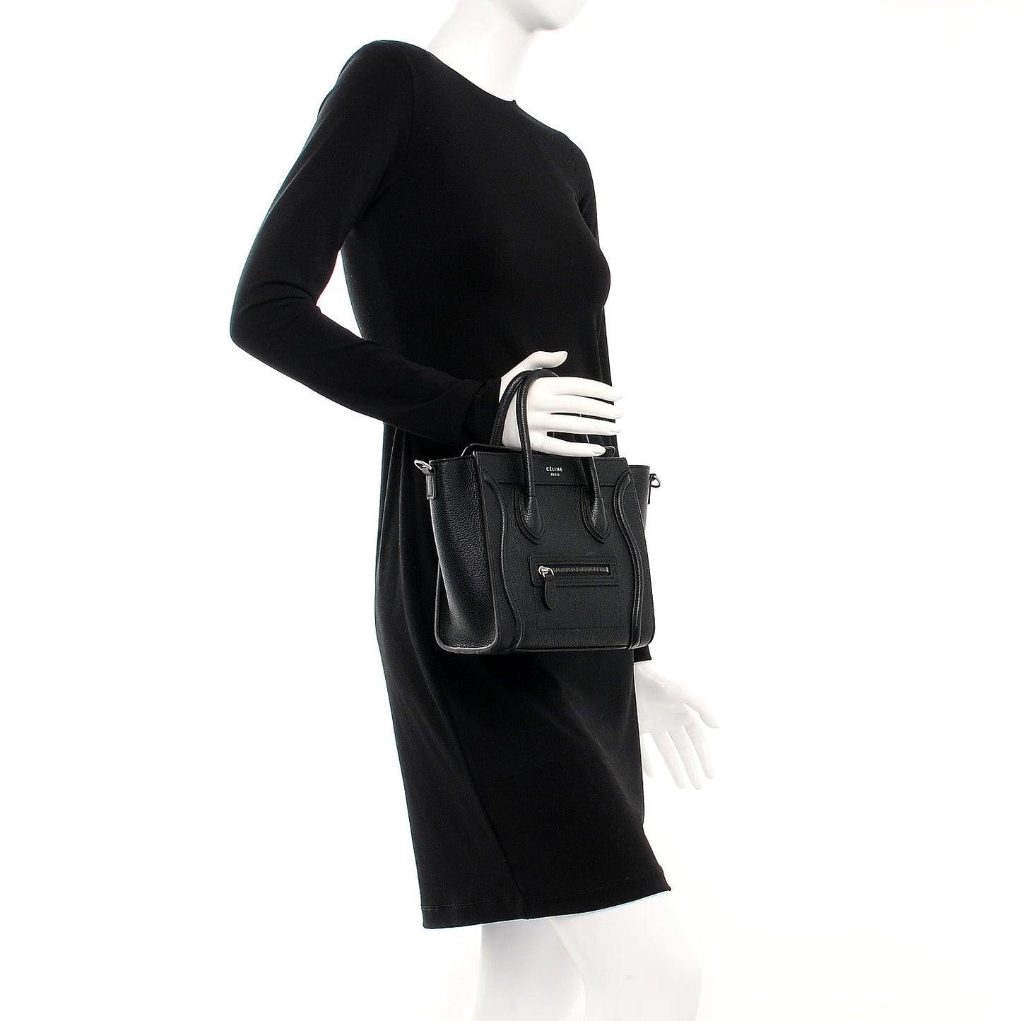 Drummed Calfskin Nano Luggage Black