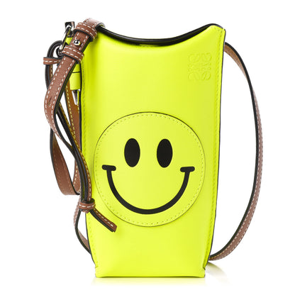 Loewe Smooth Calfskin Smiley Face Gate Pocket Neon Yellow 1 of 11