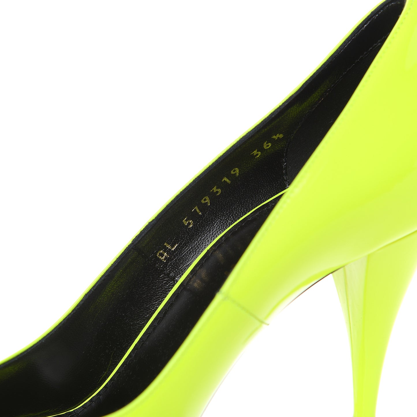 Patent Calfskin Kiki 85 Pumps 36.5 Neon Yellow