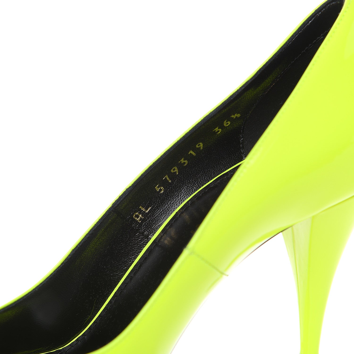 Saint Laurent Patent Calfskin Kiki 85 Pumps 36.5 Neon Yellow 7 of 8