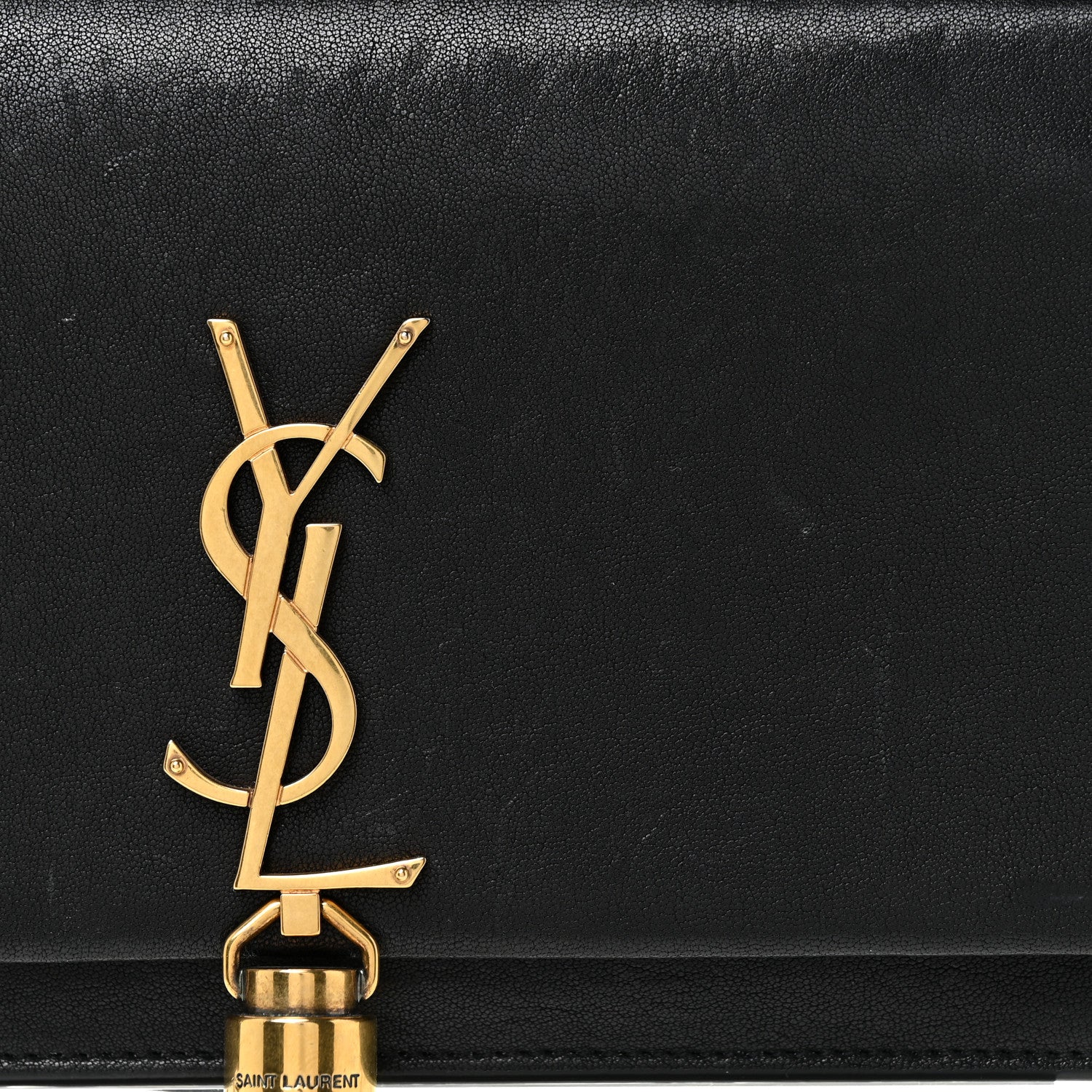 Saint Laurent Smooth Calfskin Classic Monogram Kate Heart Tassel Heart Chain Wallet Black 8 of 22