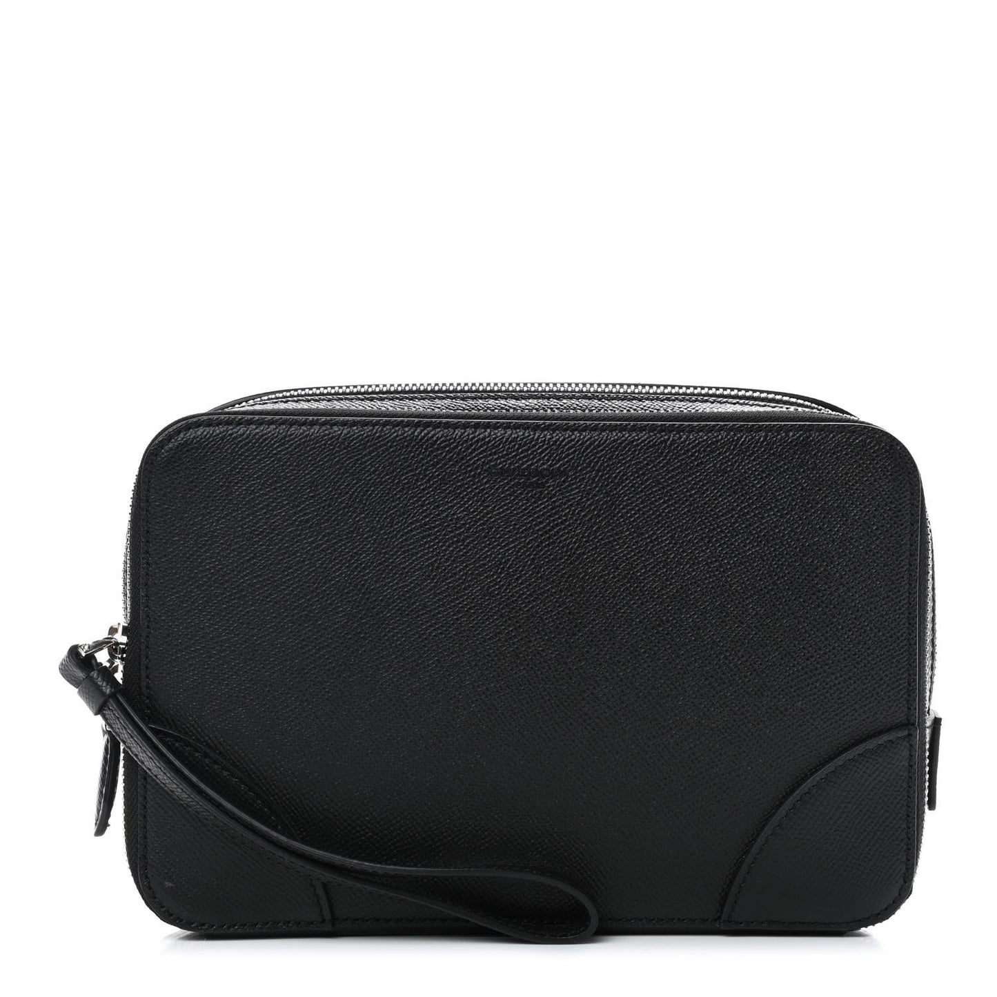 Textured Calfskin Clutch Black