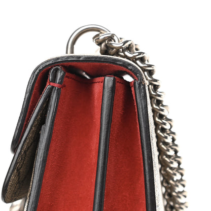 Gucci GG Supreme Monogram Suede Small Dionysus Shoulder Bag Beige Ebony Vulcanic Red 18 of 18