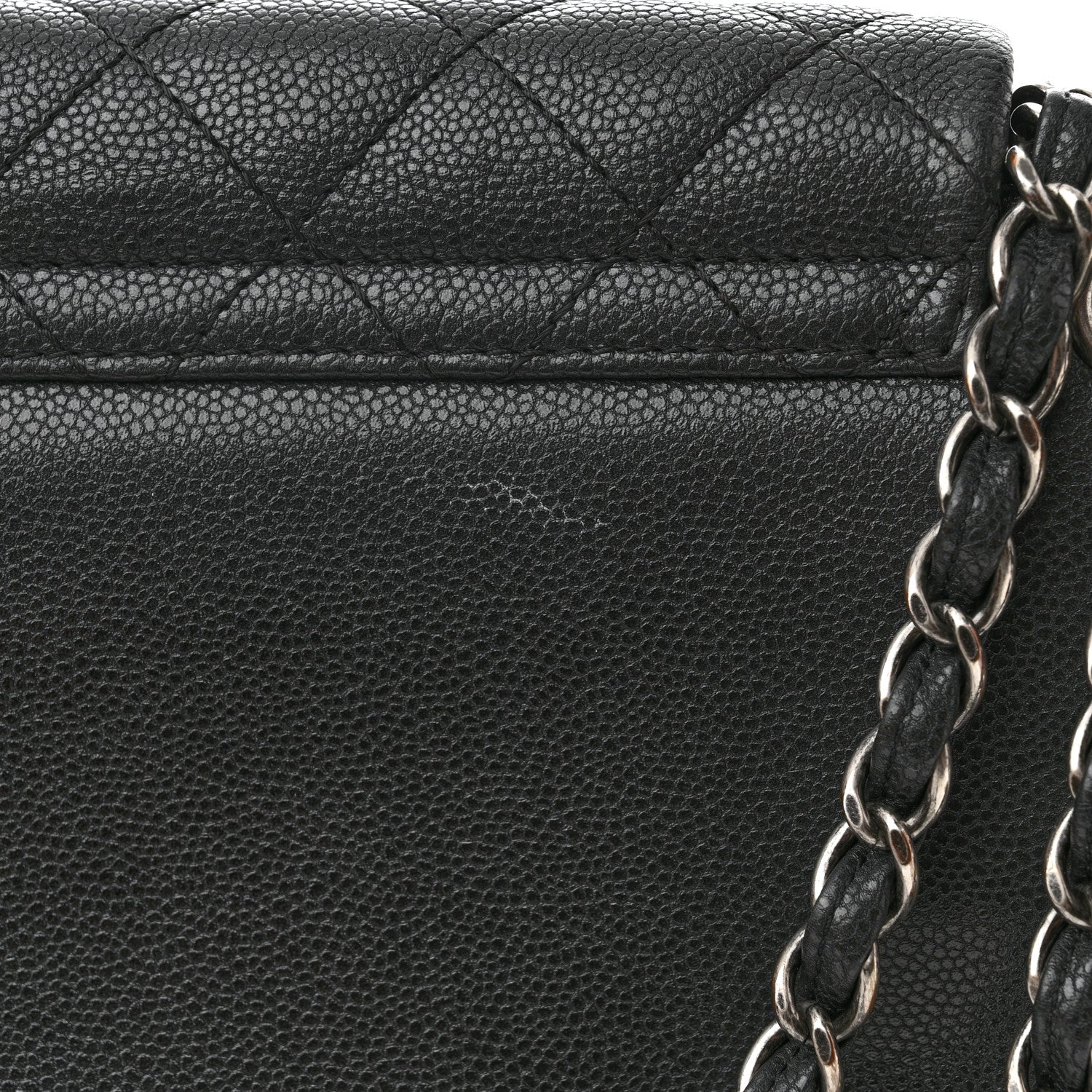 Chanel Caviar Quilted CC Accordion Shopping Bag Black 12 of 12
