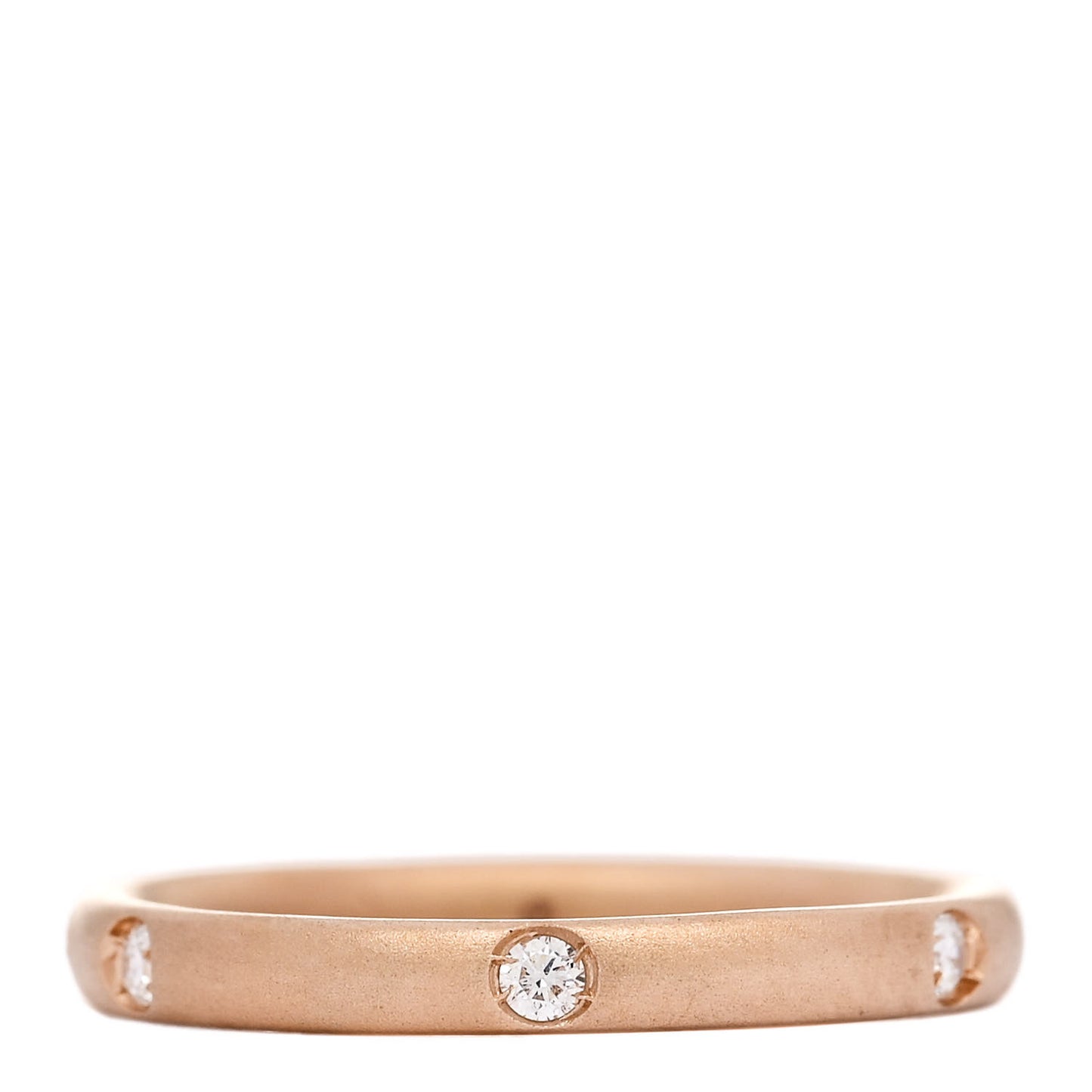 18K Rose Gold Diamond Lucciole Band Ring 53 6.25