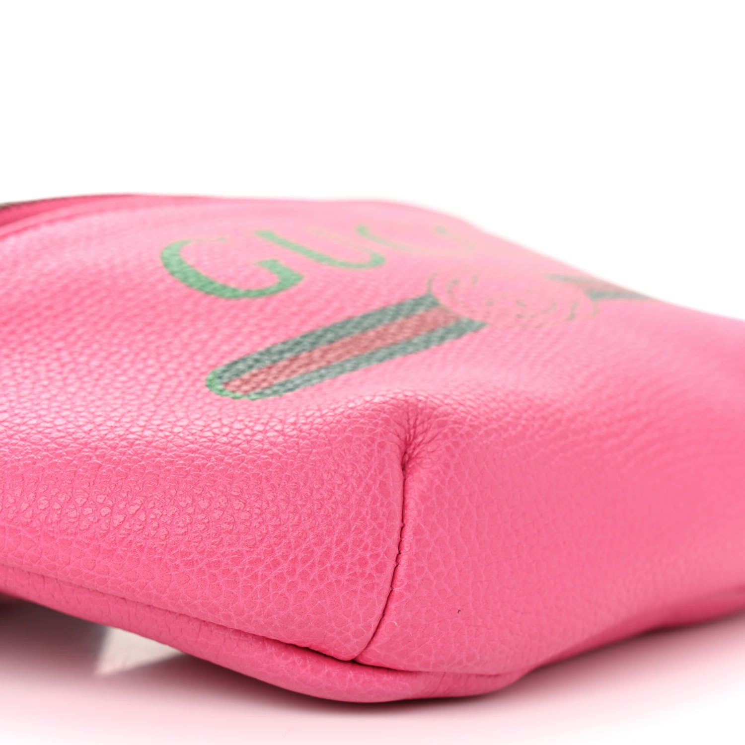 Gucci Grained Calfskin Small Logo Belt Bag Box Pink Green 9 of 11