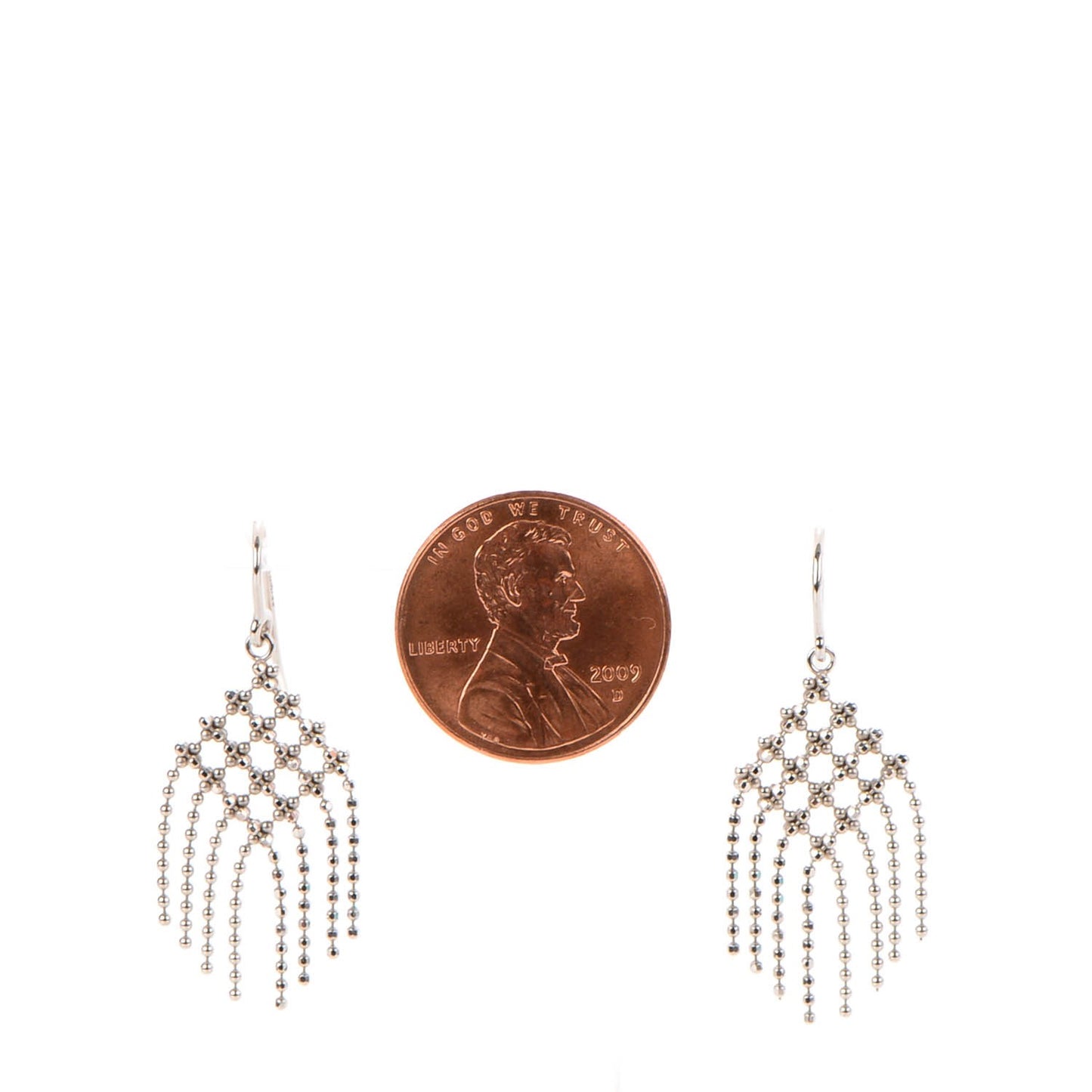 18K White Gold Fringe Earrings