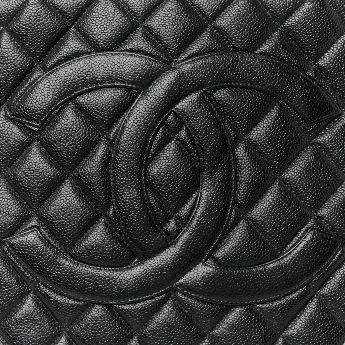 Caviar Quilted Medallion Tote Black