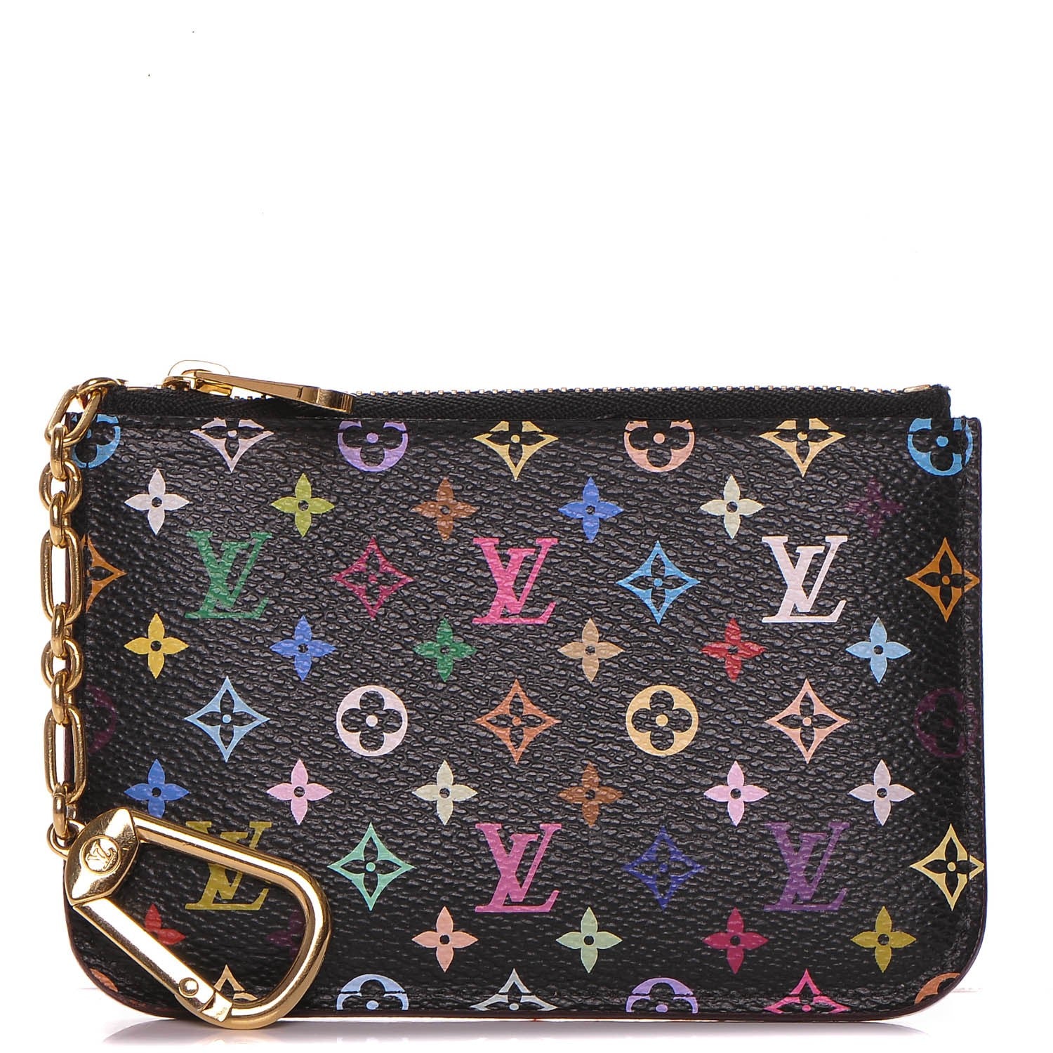 Louis Vuitton Monogram Multicolor Key Pouch Black Grenade 1 of 6