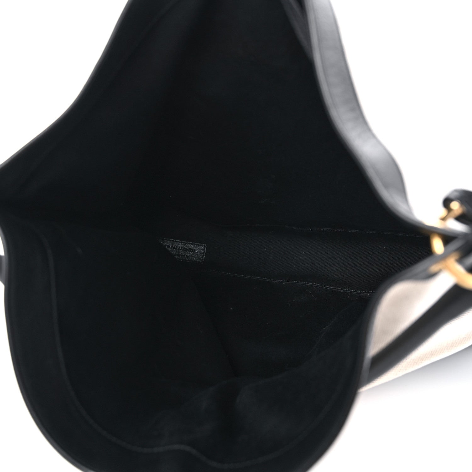 Saint Laurent Canvas Calfskin Tag Hobo White Black 6 of 13