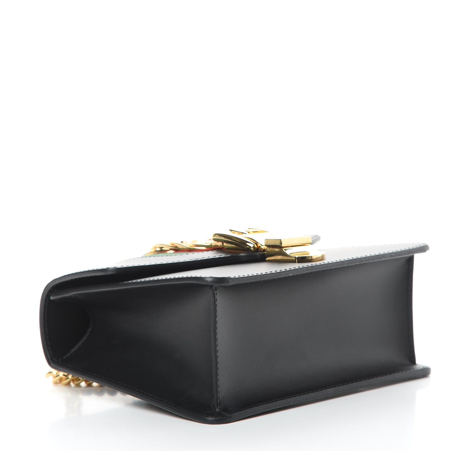 Calfskin Mini Sylvie Chain Shoulder Bag Black