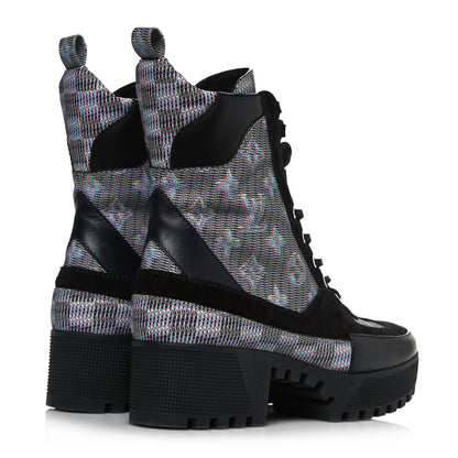 Louis Vuitton Monogram LV Pop Suede Calfskin Laureate Platform Desert Boots 40 Blue 4 of 7