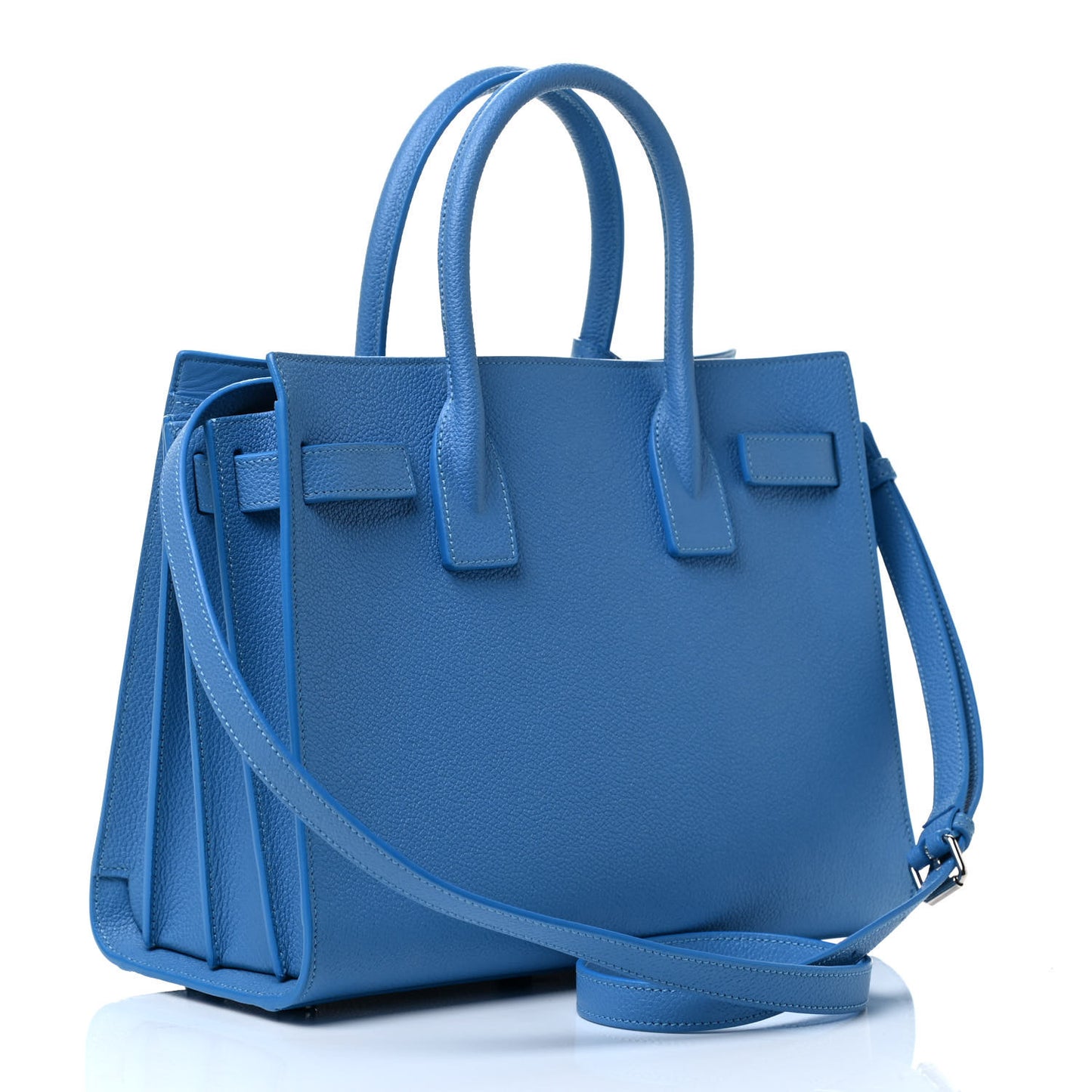 Grained Calfskin Baby Sac De Jour Blue Clair