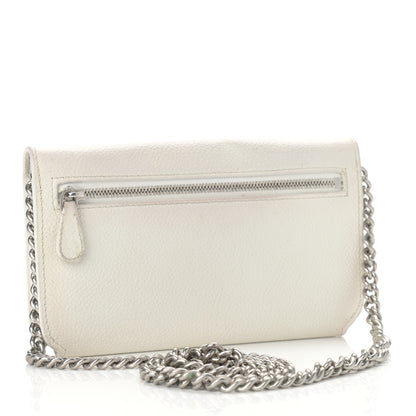 Balenciaga Grained Calfskin Logo Cash Phone Holder Wallet On Chain White Fluo Pink 3 of 14