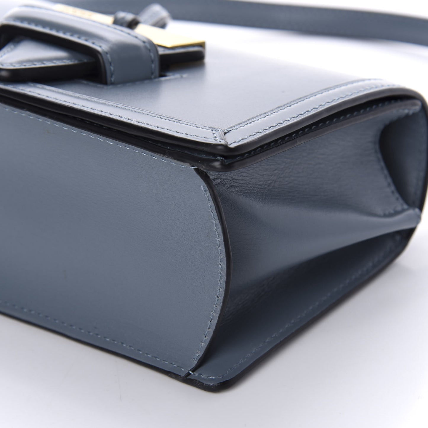 Calfskin Small Barcelona Shoulder Bag Stone Blue