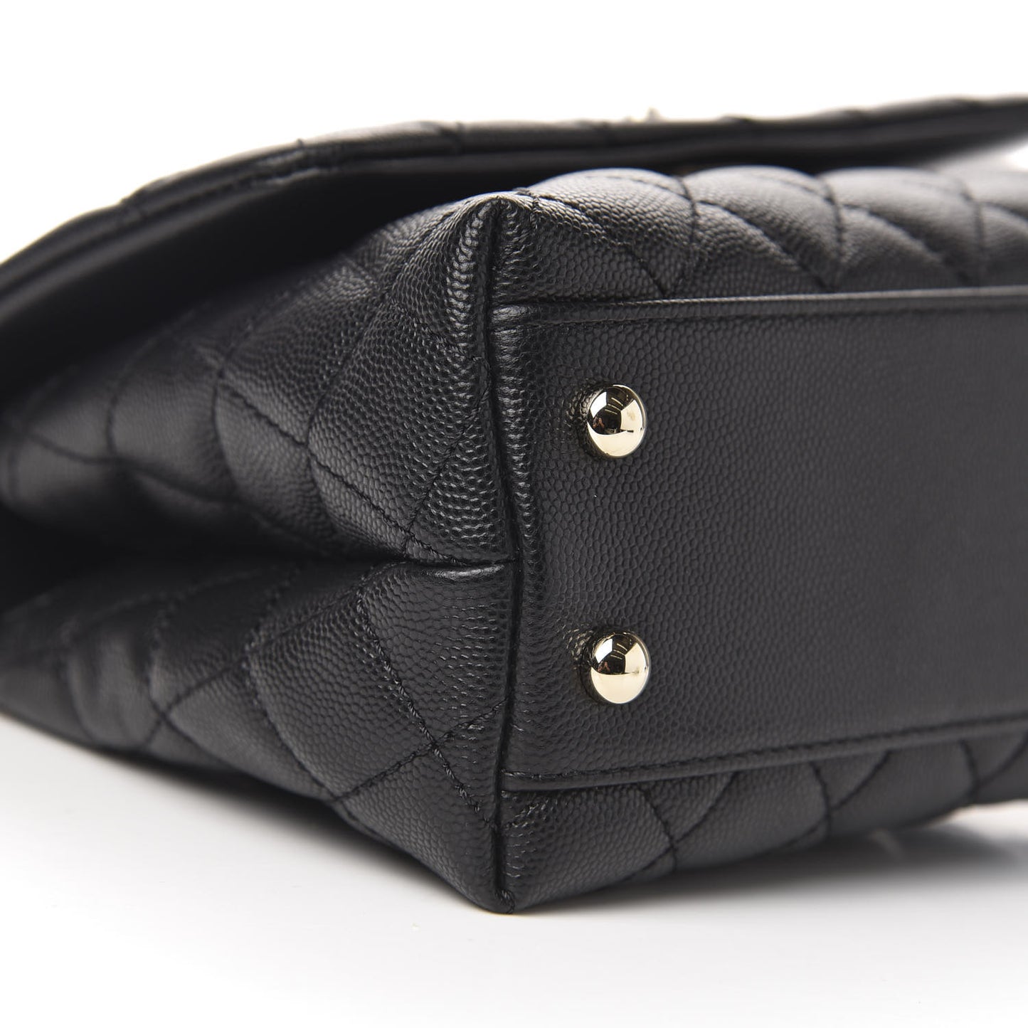 Caviar Quilted Mini Coco Handle Flap Black