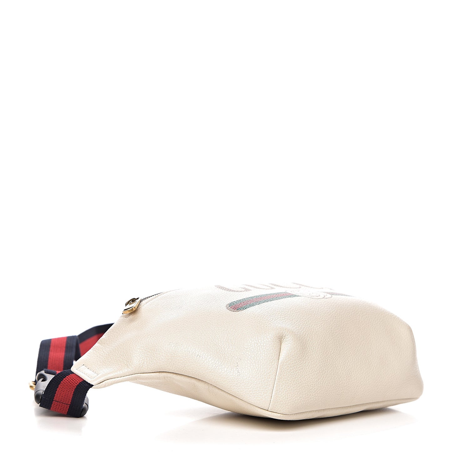 Grained Calfskin Logo Belt Bag White