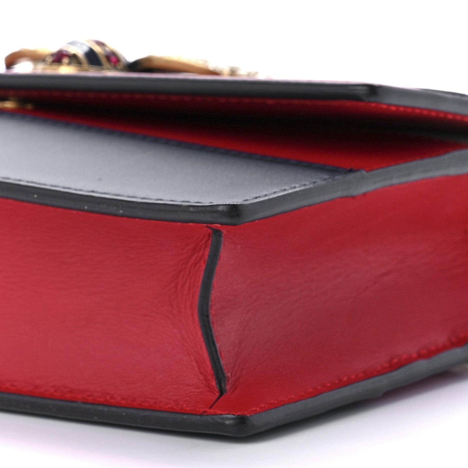 Gucci Calfskin Queen Margaret Chain Wallet Blue Agata Hibiscus Red Mystic White 8 of 11