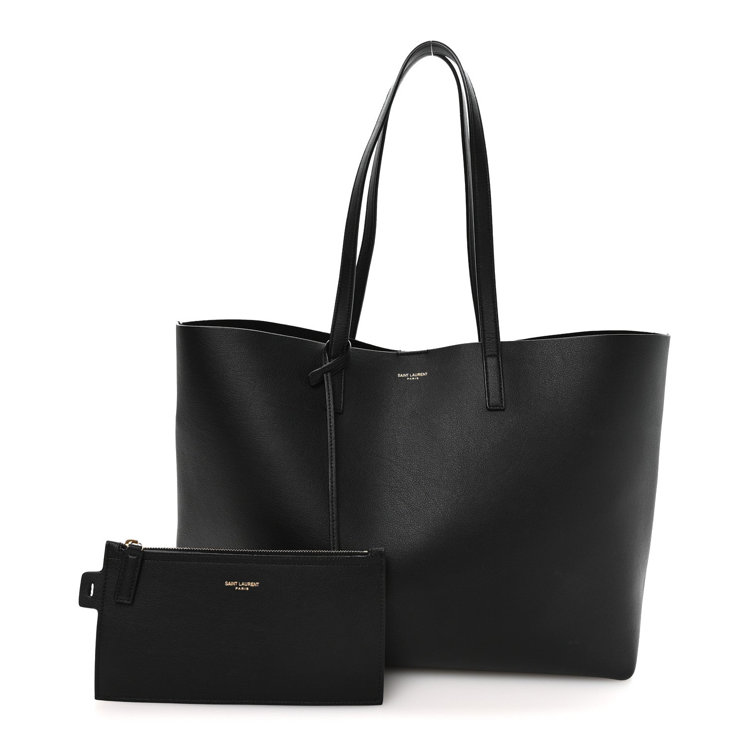 Saint Laurent Calfskin Large Shopping Tote Black 2 of 10