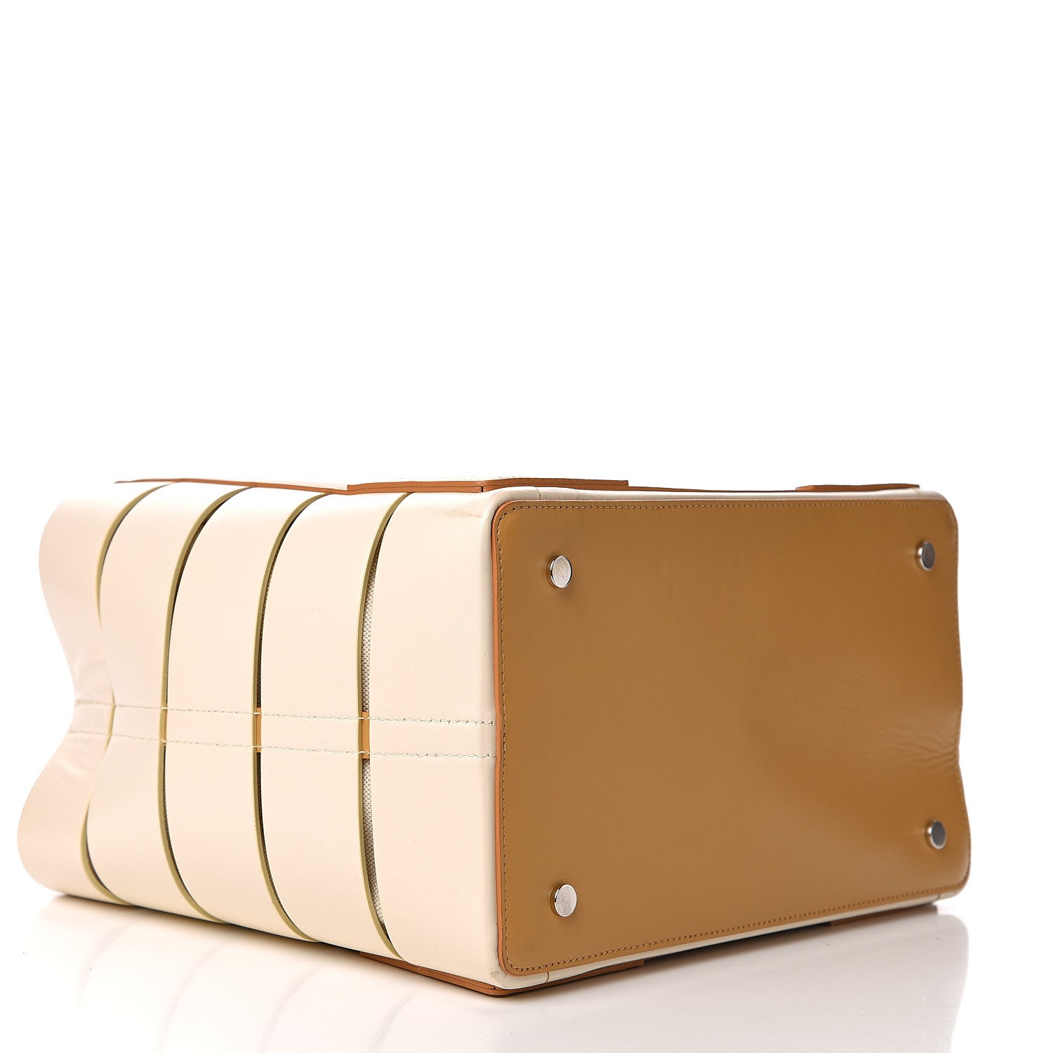 Balenciaga Calfskin Canvas Cutout Tote Sand 3 of 15