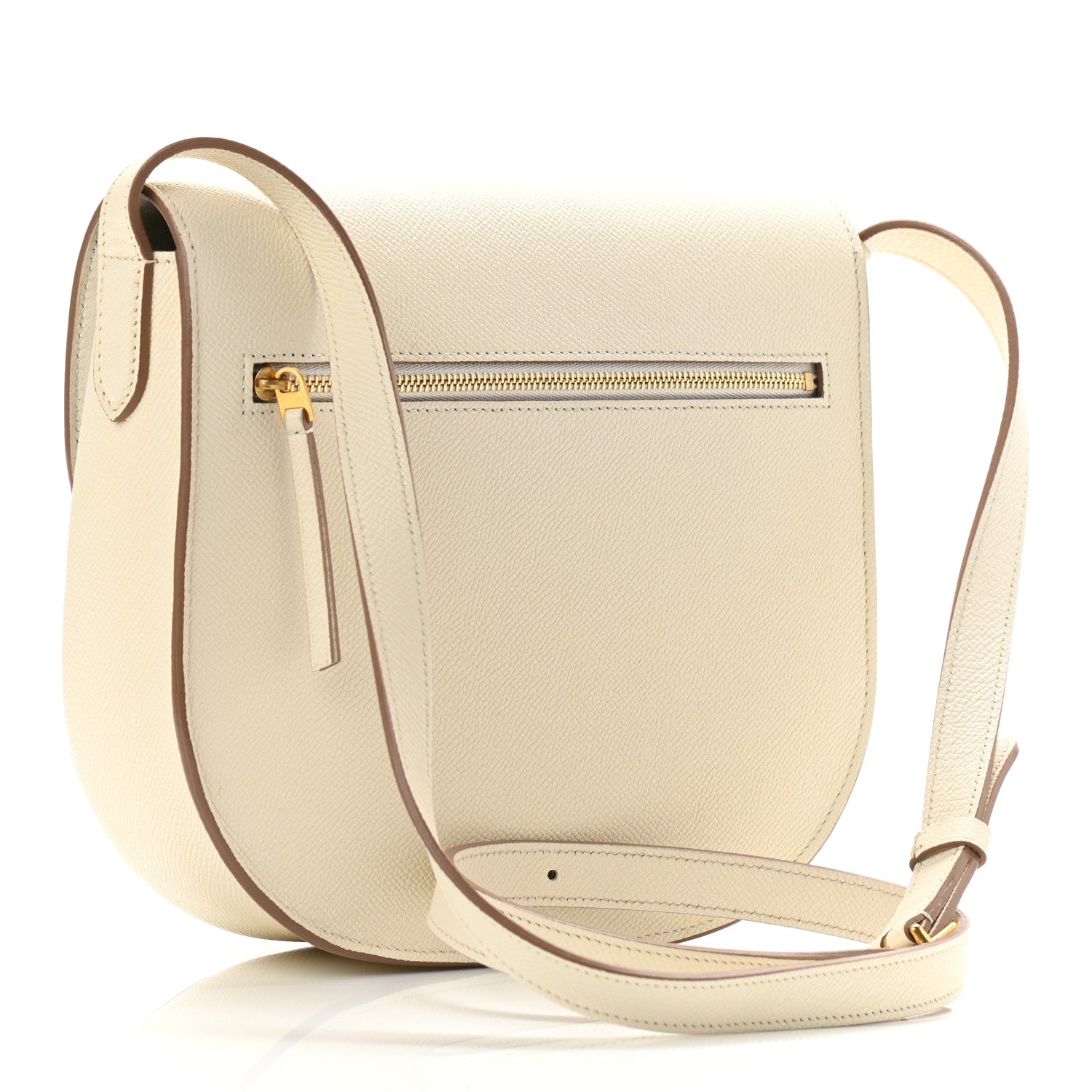 Celine Grained Calfskin Compact Trotteur White 3 of 10