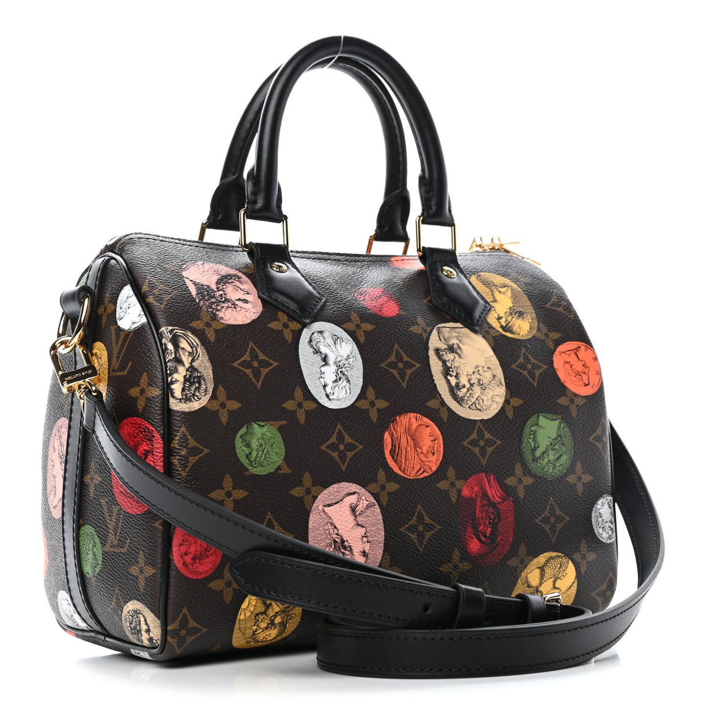 X FORNASETTI Monogram Cameo Speedy Bandouliere 25