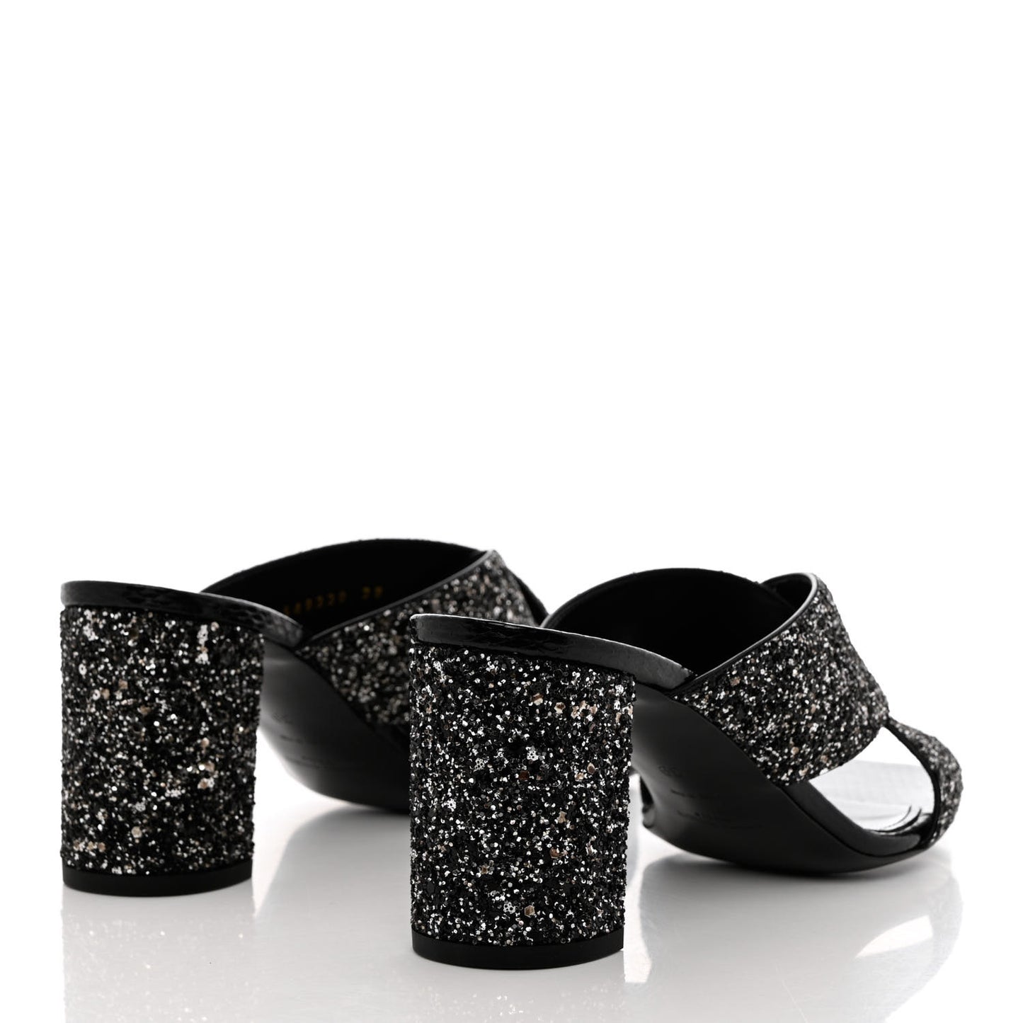 Glitter LouLou 70 Mule Sandals 39 Black Gold