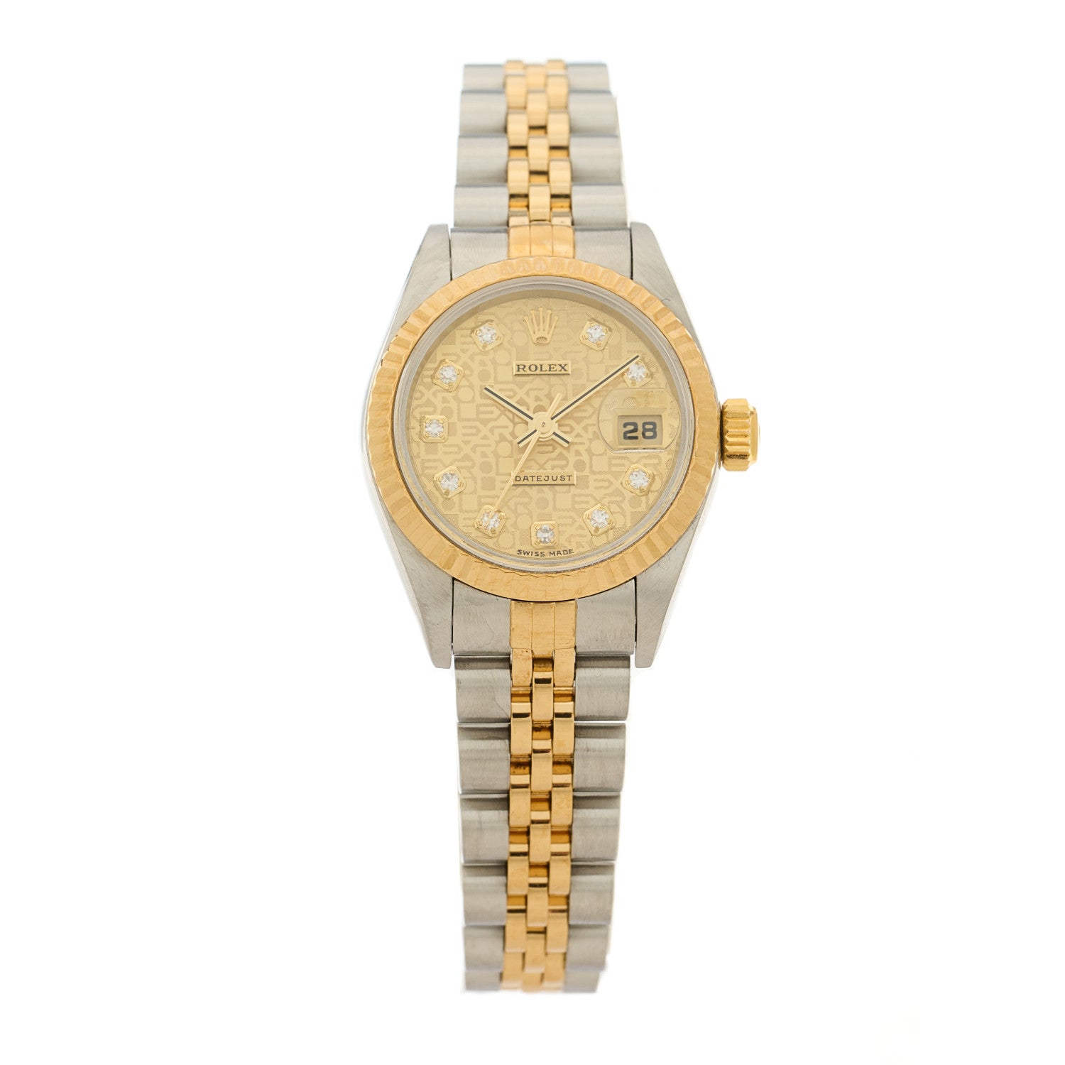 Rolex Stainless Steel 18K Yellow Gold Diamond 26mm Oyster Perpetual Datejust Watch Champagne Jubilee 79173 1 of 4