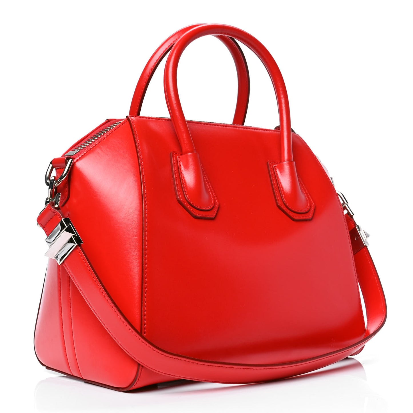 Shiny Lord Calfskin Small Antigona Medium Red