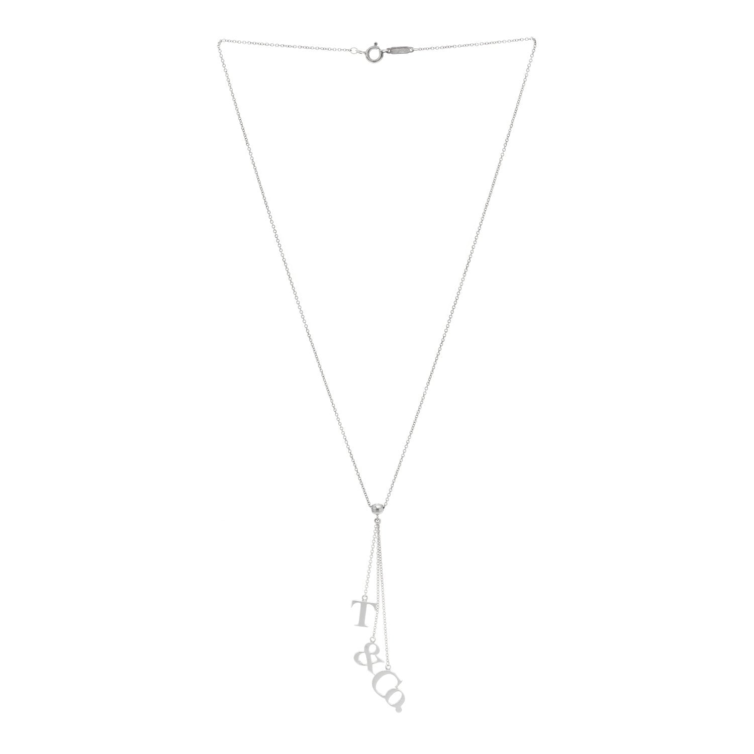 Tiffany Sterling Silver Letters Lariat Necklace 3 of 6