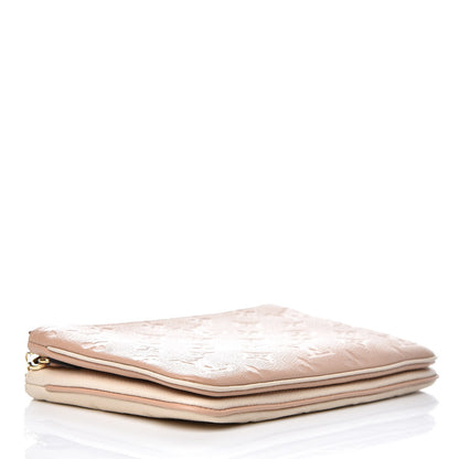 Louis Vuitton Empreinte Double Zip Pochette Beige Rose Creme 4 of 9