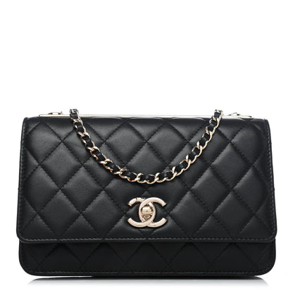 Chanel Lambskin Quilted Trendy CC Wallet On Chain WOC Black 1 of 4