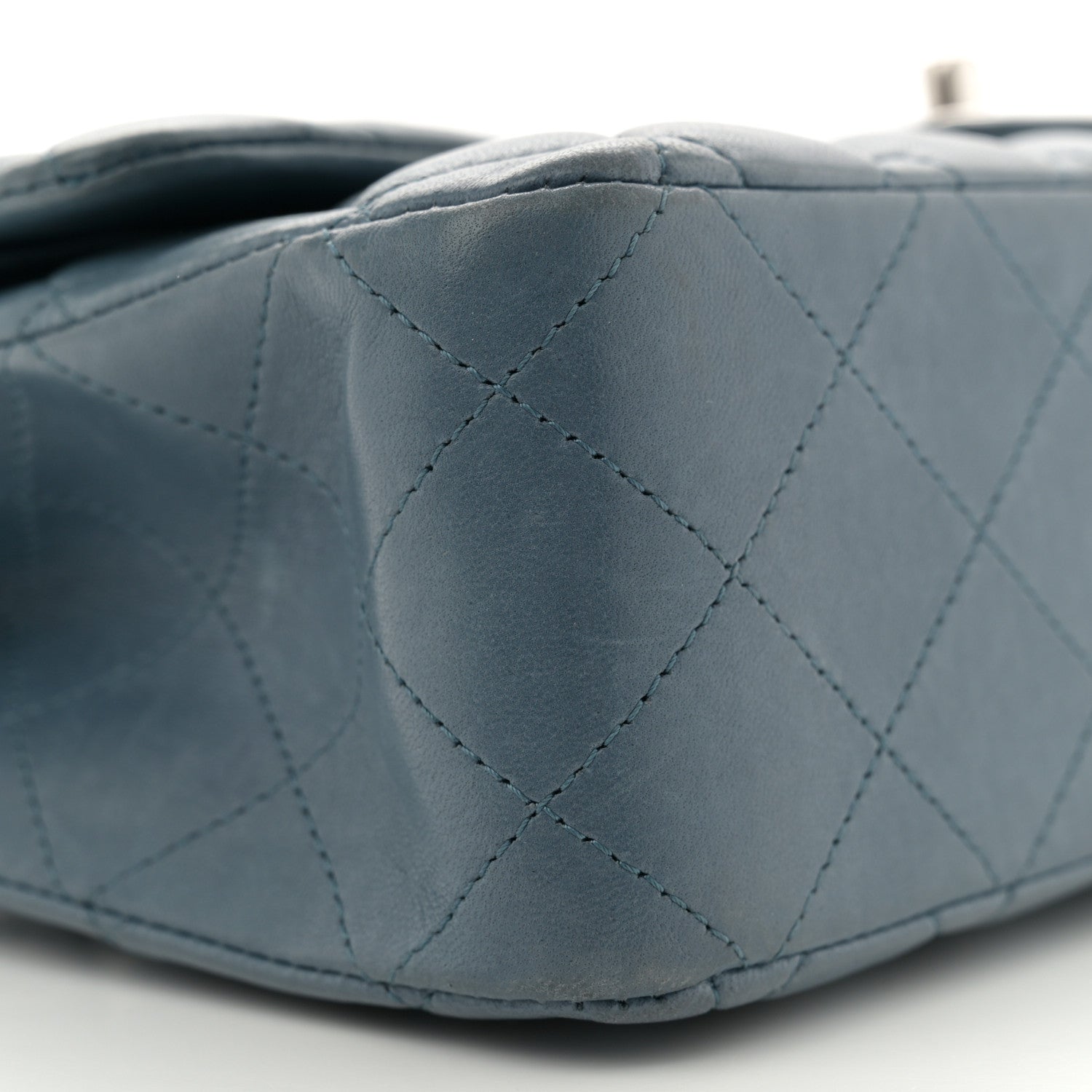 Chanel Lambskin Quilted Medium Double Flap Blue 9 of 11