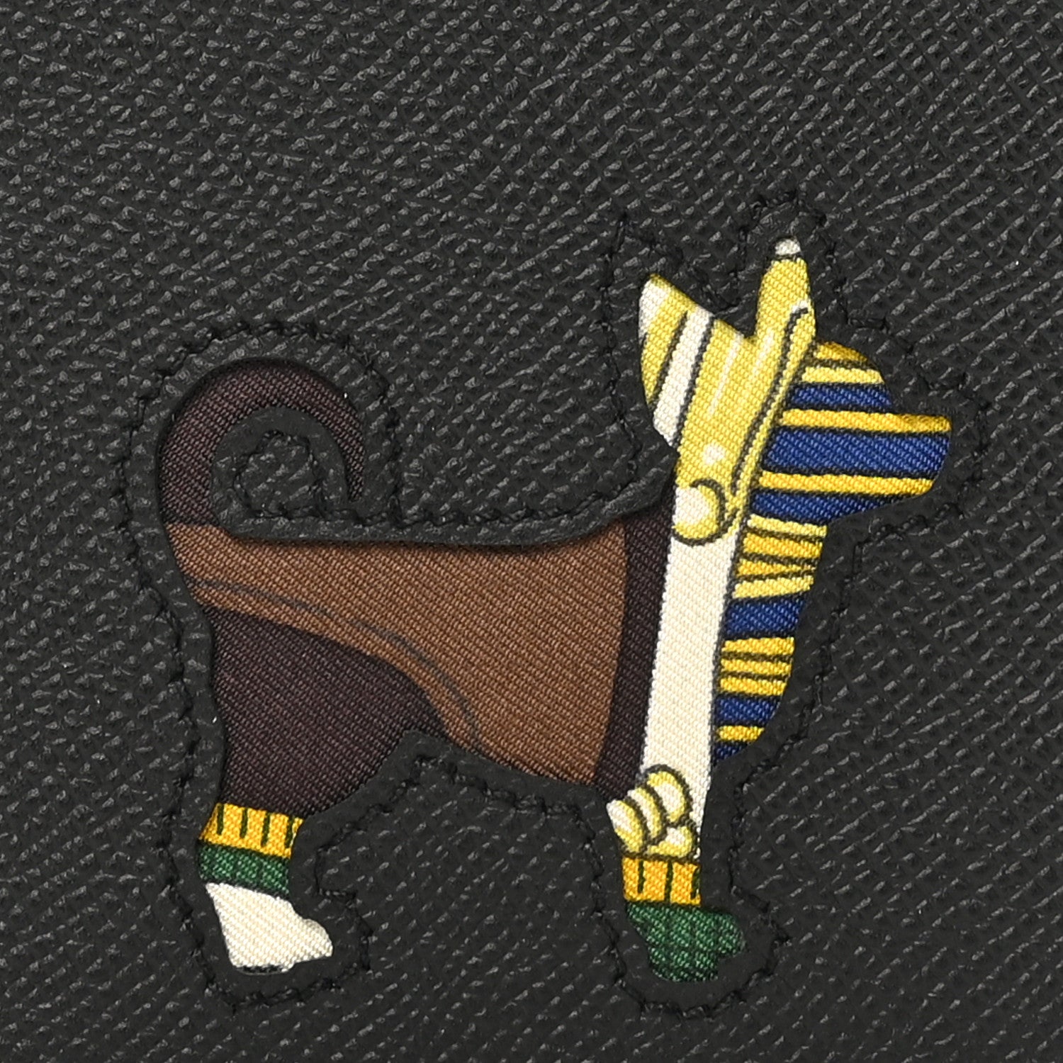Hermes Epsom Swift Petit H Dog Flat Case Black Multicolor 7 of 7