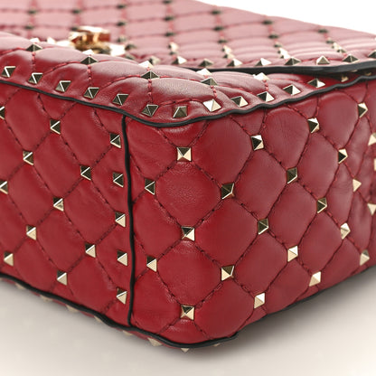 Valentino Garavani Nappa Large Rockstud Spike Shoulder Bag Rubino 9 of 9