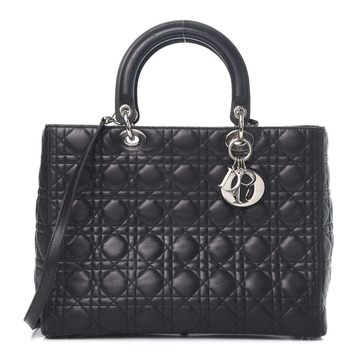 Lambskin Cannage Large Lady Dior Black