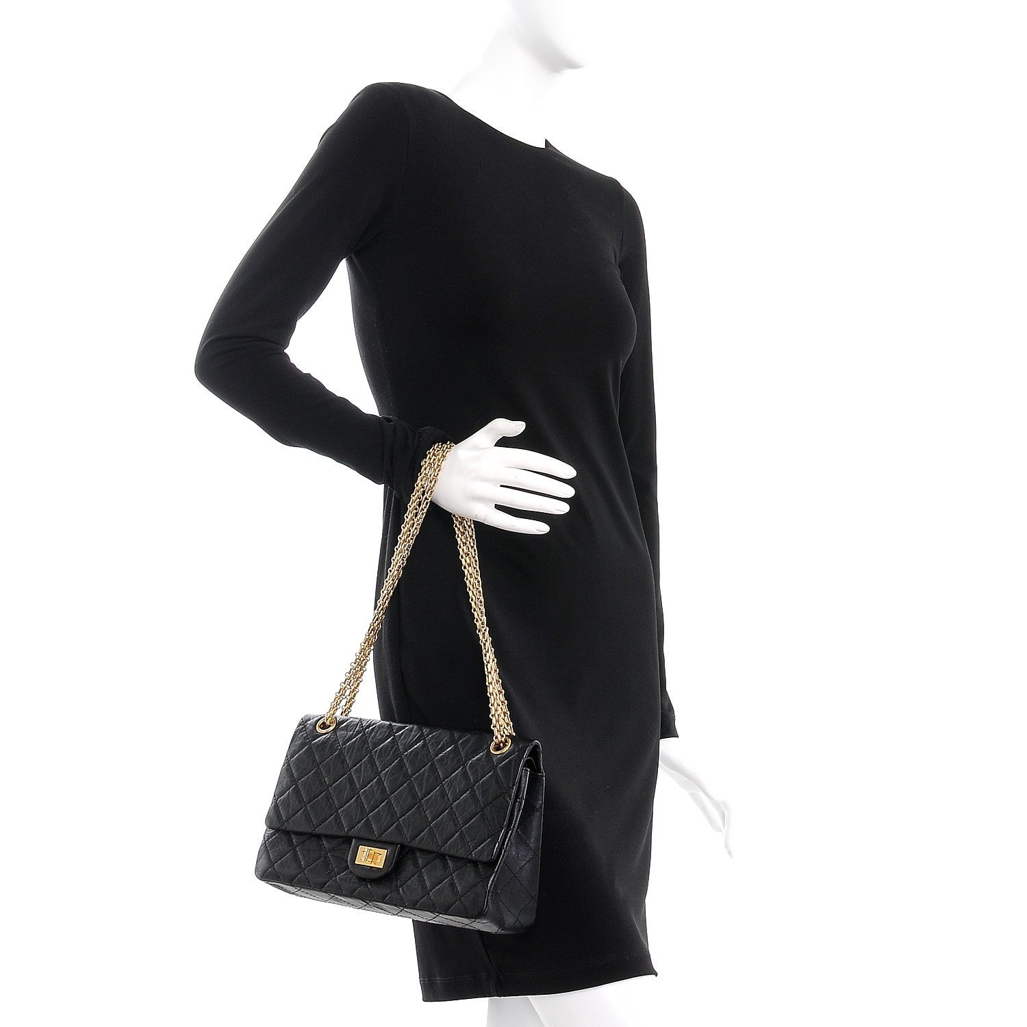 Chanel Aged Calfskin Quilted 2.55 Reissue 226 Flap Black 3 of 8