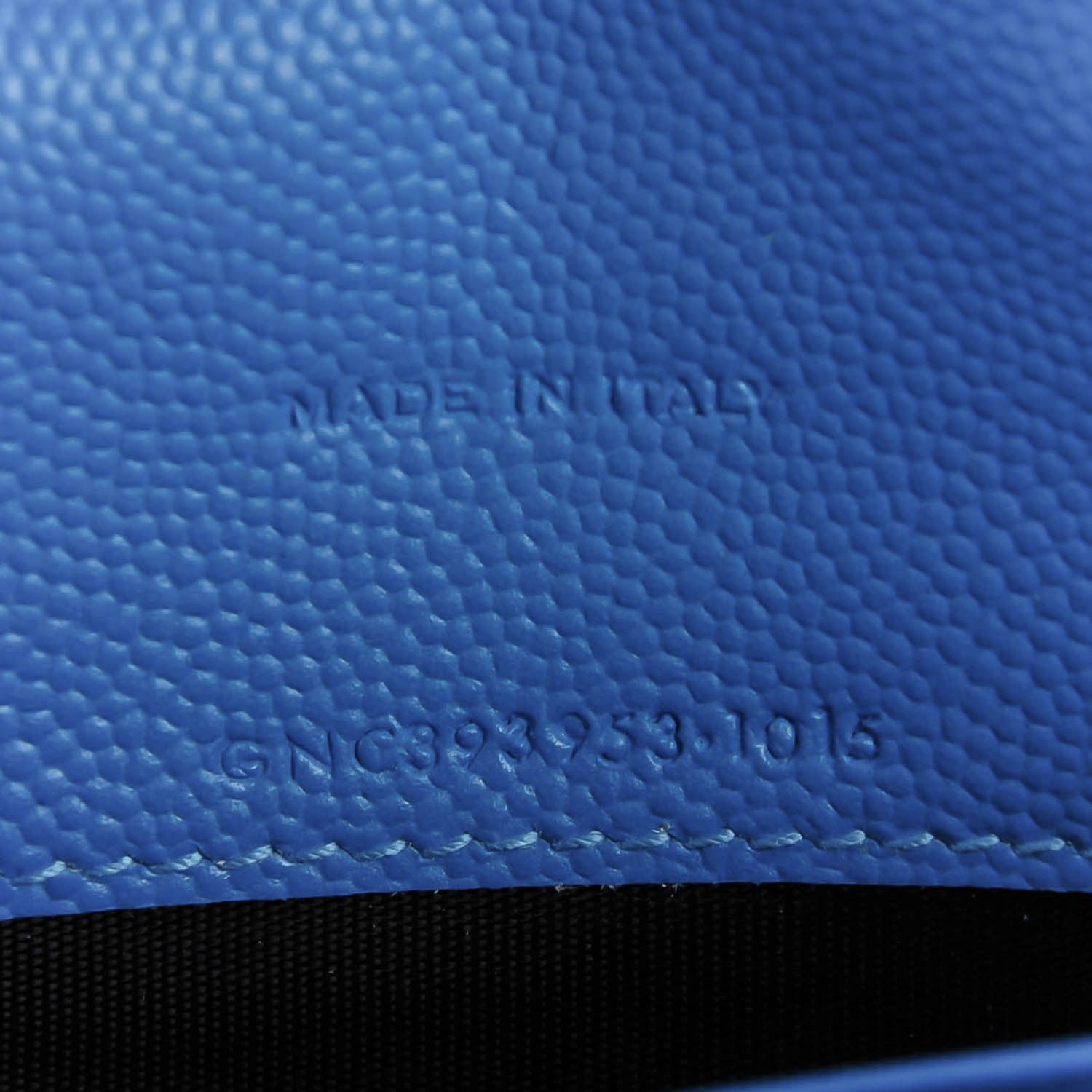 Saint Laurent Grain De Poudre Matelasse Chevron Monogram Envelope Chain Wallet Blue Clair 7 of 7
