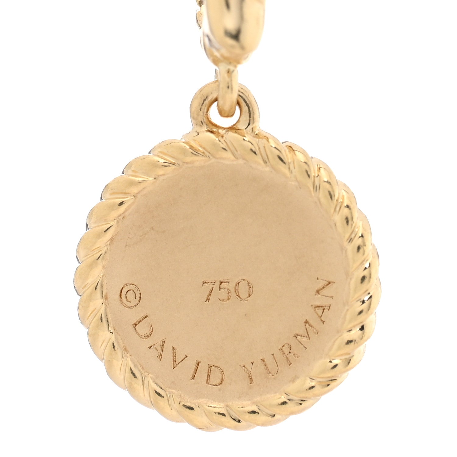 David Yurman 18K Yellow Gold Blue Sapphire Diamond Evil Eye Pendant 3 of 3