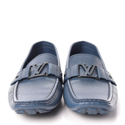 Louis Vuitton Taiga Mens Hockenheim Moccasin Loafers 9.5 Blue 2 of 8