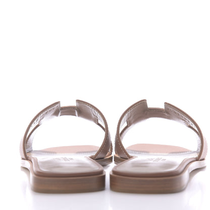 Hermes Box Calfskin Oran Sandals 37 Gold 7 of 11