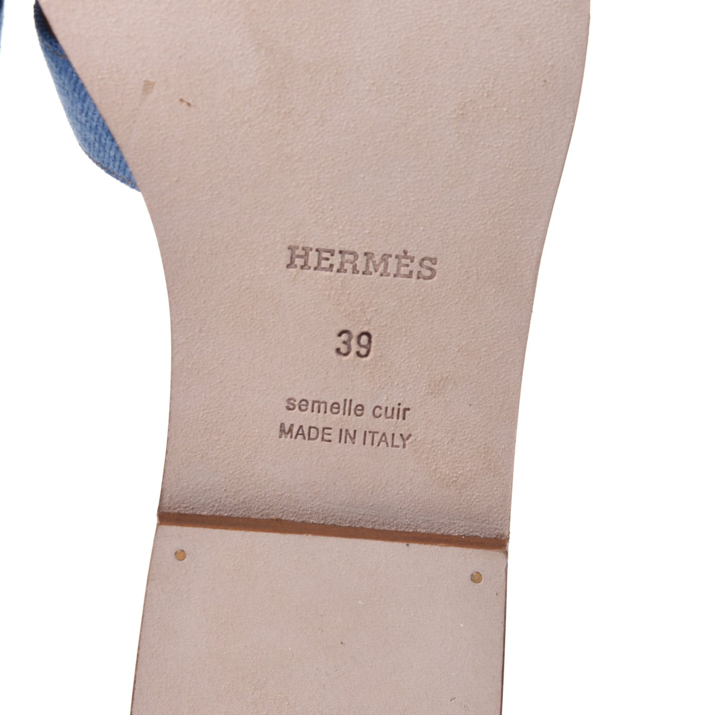 Denim Canvas Oran Sandals 39 Bleu Clair