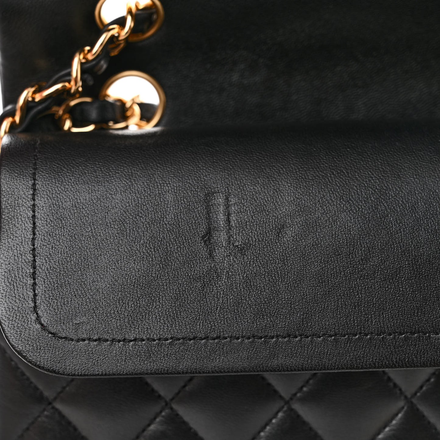 Lambskin Quilted Medium Double Flap Black