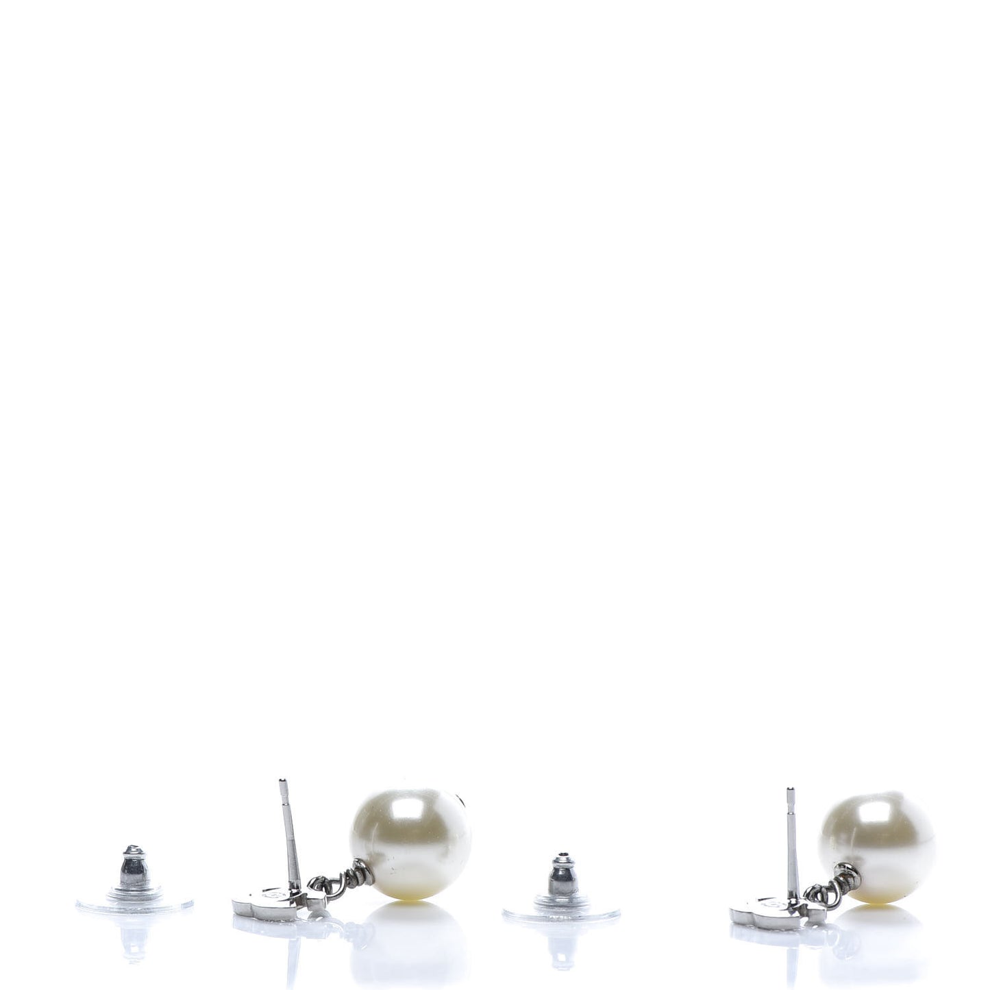 Crystal Pearl CC Drop Earrings Gold