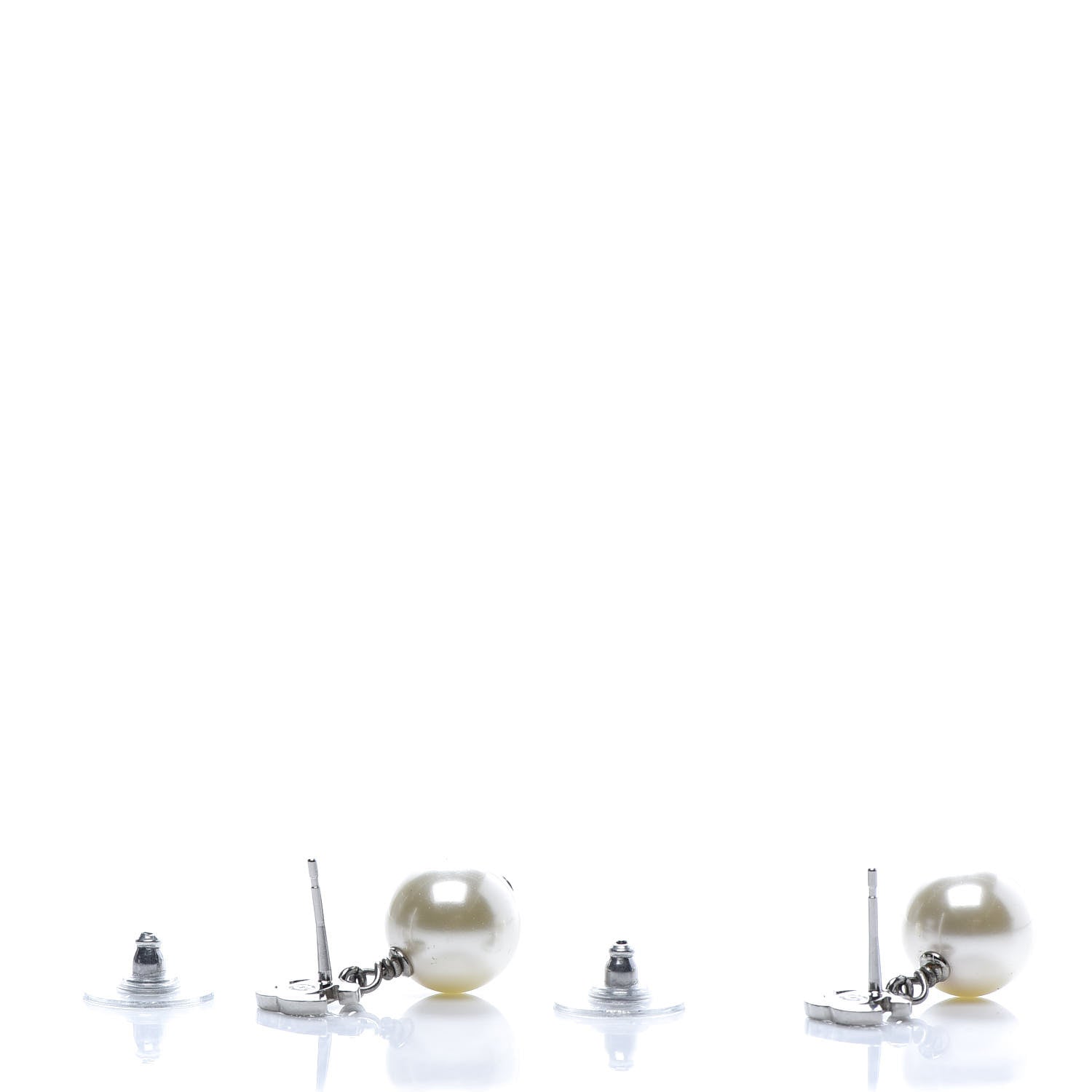 Chanel Crystal Pearl CC Drop Earrings Gold 3 of 5