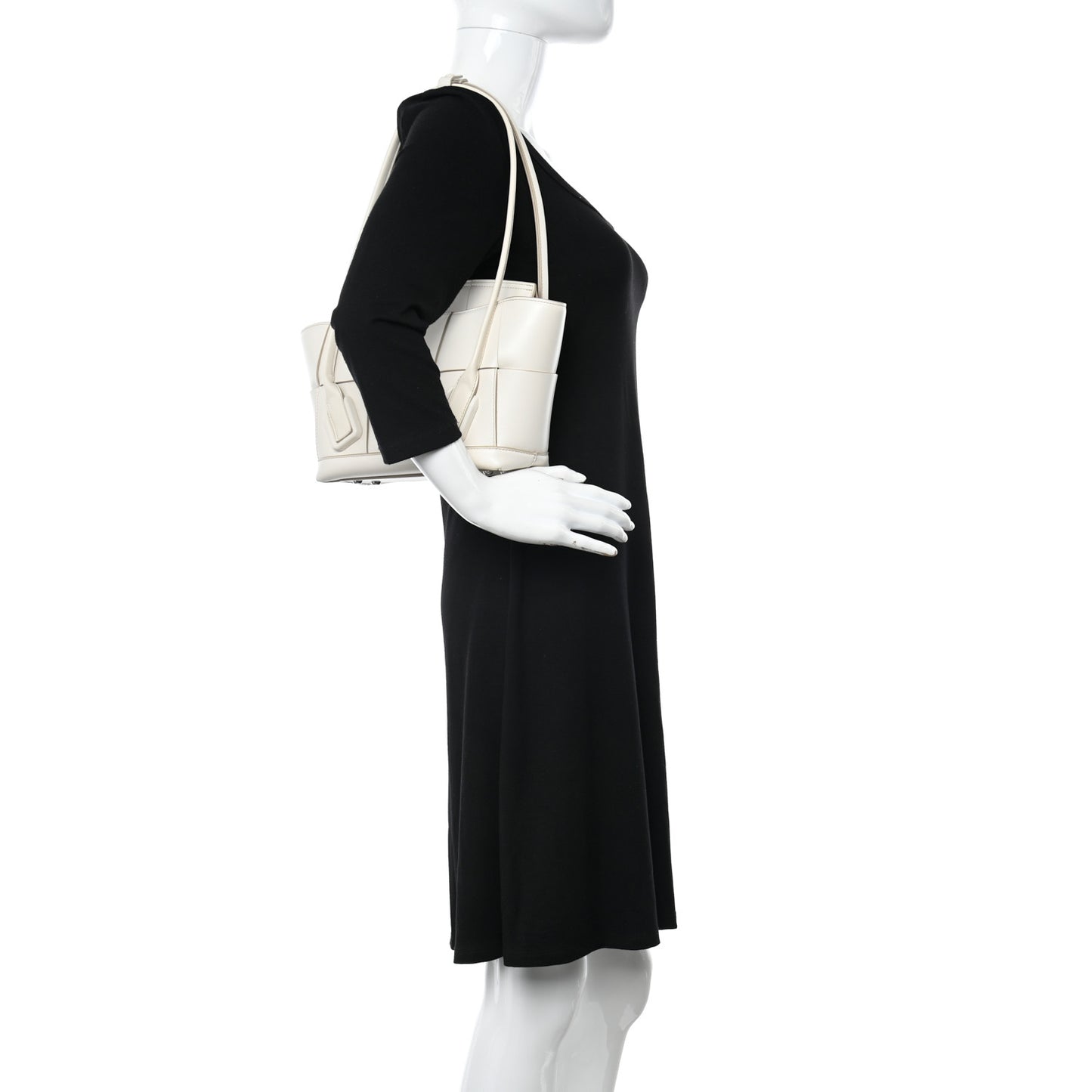 Calfskin Maxi Intrecciato Small Arco Bianco