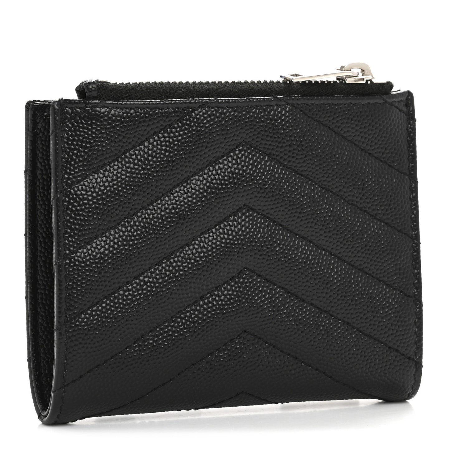 Grain De Poudre Matelasse Chevron Monogram Zipped Card Case Black